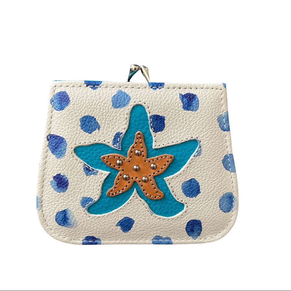 Brighton Blue Water Collection French Kiss Starfish Trifold Leather Coin Purse
